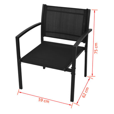 vidaXL 4dílná zahradní sedací souprava textilen černá