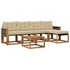 vidaXL Venkovn&iacute; pohovkov&aacute; souprava 6 pcs Přirozen&aacute; a B&eacute;žov&aacute;