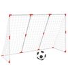 vidaXL Dětsk&aacute; fotbalov&aacute; branka s m&iacute;či 2 v 1 b&iacute;l&aacute; 184 x 64 x 124 cm