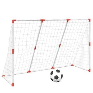 vidaXL Dětsk&aacute; fotbalov&aacute; branka s m&iacute;či 2 v 1 b&iacute;l&aacute; 184 x 64 x 124 cm