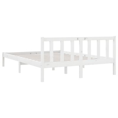 vidaXL Rám postele bílý masivní borové dřevo 140 x 200 cm
