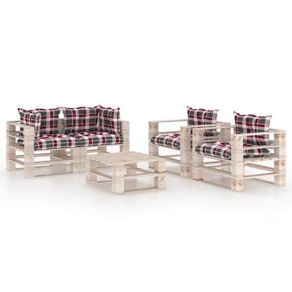 vidaXL 5d&iacute;ln&aacute; zahradn&iacute; sedac&iacute; souprava z palet s podu&scaron;kami borovice