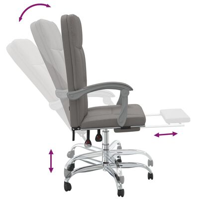 vidaXL Polohovací kancelářská židle taupe textil