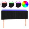vidaXL Čelo postele s LED čern&eacute; 144x5x78/88 cm samet