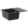 vidaXL Dřez 80% Křemenn&eacute; a 20% Pryskyřice 560 x 460 mm Čern&aacute;
