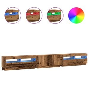 vidaXL TV stolek s LED old wood 300x35x40 cm kompozitn&iacute; dřevo