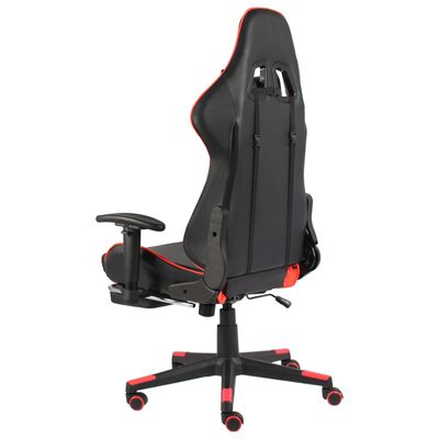 vidaXL Otočná herní židle s podnožkou červená PVC