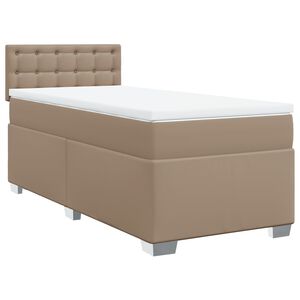vidaXL Box spring postel s matrac&iacute; cappuccino 90x190 cm uměl&aacute; kůže