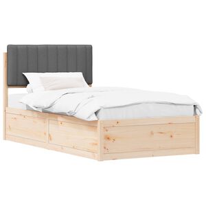 vidaXL R&aacute;m postele s čalouněn&yacute;m čelem s čelo Tmavě &scaron;ed&aacute; 100 x 200 cm