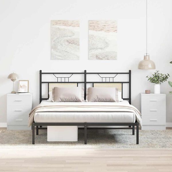 vidaXL Nočn&iacute; stolky 2 ks b&iacute;l&eacute; 38 x 35 x 56 cm kompozitn&iacute; dřevo