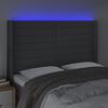 vidaXL Čelo postele s LED tmavě &scaron;ed&eacute; 147 x 16 x 118/128 cm textil