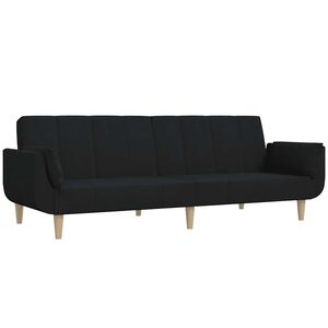 vidaXL 2m&iacute;stn&aacute; rozkl&aacute;dac&iacute; pohovka se 2 pol&scaron;t&aacute;ři čern&aacute; textil