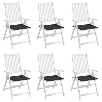 vidaXL Podušky na zahradní židli 6 ks černé 50x50x3 cm látka oxford