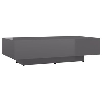vidaXL Konferenční stolek šedý vysoký lesk 115x60x31 cm dřevotříska