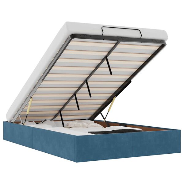 vidaXL Osmansk&yacute; r&aacute;m postele bez matrace tmavě modr&yacute; 120x200 cm samet