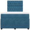 vidaXL Box spring postel s matrac&iacute; tmavě modr&aacute; 120 x 200 cm samet