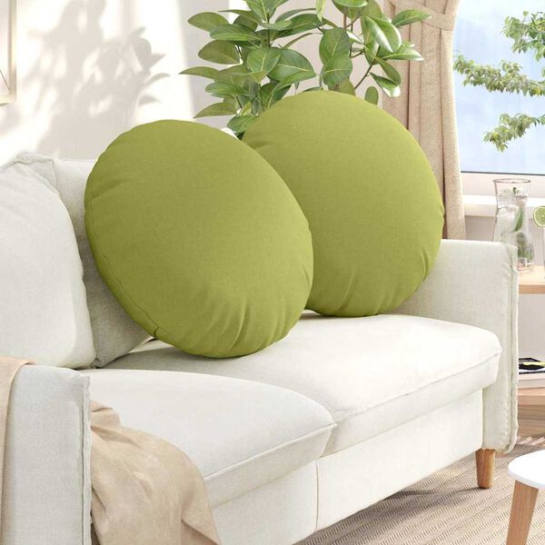 vidaXL Polštáře na sedadla 2 pcs Světlá zelená Ø80 x 29 cm textil