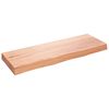 vidaXL N&aacute;stěnn&aacute; police světle hněd&aacute; 80x30x(2-6)cm o&scaron;etřen&yacute; masivn&iacute; dub