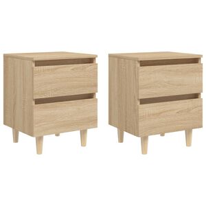 vidaXL Nočn&iacute; stolky s nohami z borovice 2 ks dub sonoma 40x35x50 cm