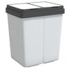 vidaXL Dvojit&yacute; odpadkov&yacute; ko&scaron; b&iacute;l&yacute; 2 x 25 l