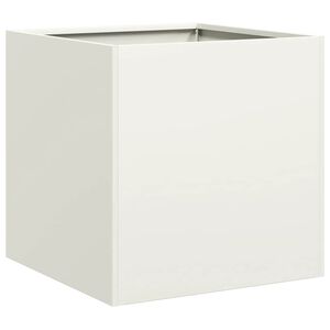 vidaXL Truhl&iacute;k b&iacute;l&yacute; 40x40x40 cm ocel v&aacute;lcovan&aacute; za studena