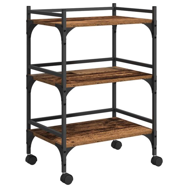 vidaXL Kuchyňsk&yacute; voz&iacute;k Star&eacute; dřevo 50 x 35 x 75.5 cm kompozitn&iacute; dřevo