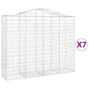 vidaXL Klenut&eacute; gabionov&eacute; ko&scaron;e 7 ks 200x50x160/180cm pozinkovan&eacute; železo