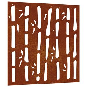 vidaXL Zahradn&iacute; n&aacute;stěnn&aacute; dekorace 55 x 55 cm cortenov&aacute; ocel Bambus