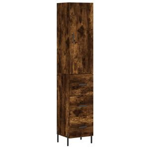 vidaXL Skř&iacute;ň highboard kouřov&yacute; dub 34,5 x 34 x 180 cm kompozitn&iacute; dřevo