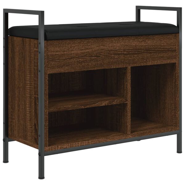 vidaXL Lavice s botníkem hnědý dub 65,5x32x57,5 cm kompozitní dřevo