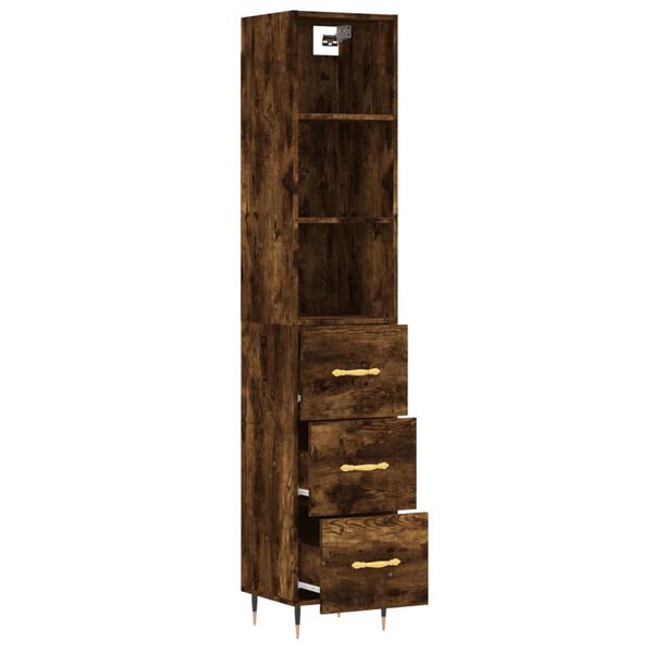 vidaXL Skř&iacute;ň highboard kouřov&yacute; dub 34,5 x 34 x 180 cm kompozitn&iacute; dřevo