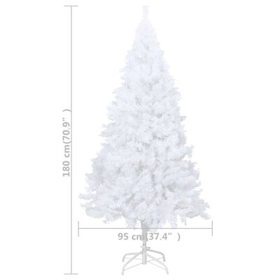 vidaXL Umělý vánoční strom s LED diody a silnými větvemi bílý 180cm