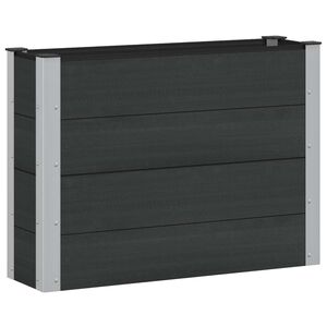 vidaXL Zahradn&iacute; vyv&yacute;&scaron;en&yacute; z&aacute;hon Čern&aacute; 100 x 30 x 72 cm WPC a hlin&iacute;k
