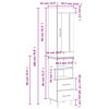 vidaXL Skř&iacute;ň highboard kouřov&yacute; dub 34,5 x 34 x 180 cm kompozitn&iacute; dřevo