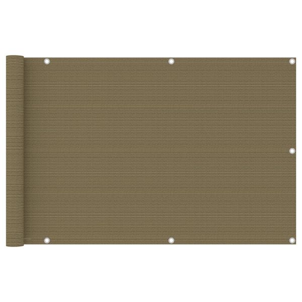vidaXL Balkonov&aacute; z&aacute;stěna taupe 90 x 500 cm HDPE