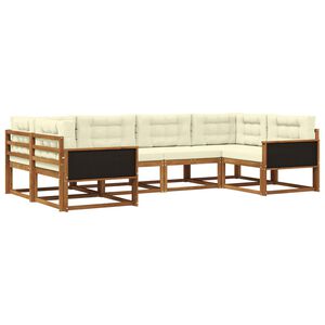 vidaXL Venkovn&iacute; pohovkov&aacute; souprava 6 pcs Přirozen&aacute; a Kr&eacute;mov&aacute;