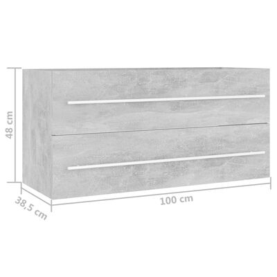vidaXL Skříňka pod umyvadlo betonově šedá 100x38,5x48 cm dřevotříska