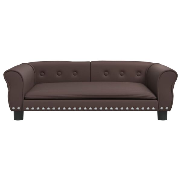 vidaXL Pel&iacute;&scaron;ek pro psy hněd&yacute; 95 x 55 x 30 cm uměl&aacute; kůže