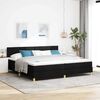 vidaXL LED box pružinov&aacute; postel s matrac&iacute; Čern&aacute; 200 x 200 cm textil