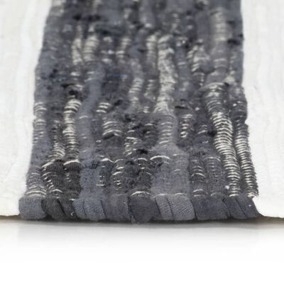 vidaXL Ručně tkaný koberec Chindi bavlna 200 x 290 cm antracitovo-bílý