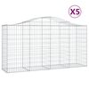 vidaXL Klenut&eacute; gabionov&eacute; ko&scaron;e 5 ks 200x50x100/120cm pozinkovan&eacute; železo