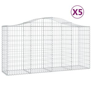 vidaXL Klenut&eacute; gabionov&eacute; ko&scaron;e 5 ks 200x50x100/120cm pozinkovan&eacute; železo