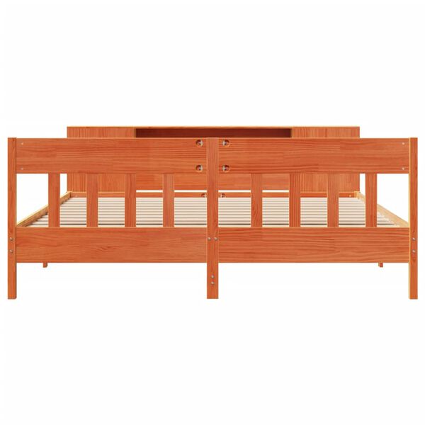 vidaXL Postel s knihovnou bez matrace 200 x 200 cm masivn&iacute; borovice