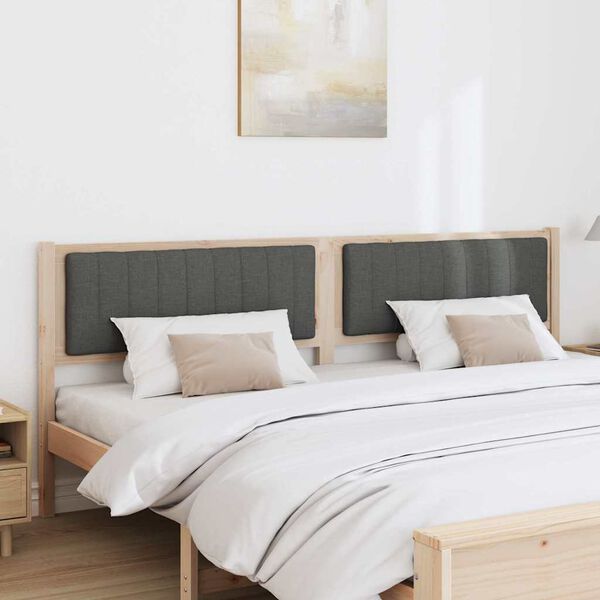 vidaXL Čalouněn&eacute; čelo postele s čelo Hněd&aacute; 200 cm Masivn&iacute; borov&eacute; dřevo