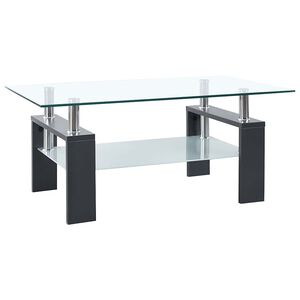 vidaXL Konferenčn&iacute; stolek &scaron;ed&yacute; a průhledn&yacute; 95x55x40 cm tvrzen&eacute; sklo