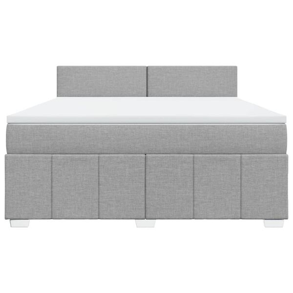 vidaXL Box spring postel s matrac&iacute; světle &scaron;ed&aacute; 180 x 200 cm textil