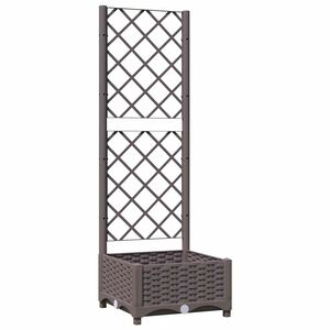 vidaXL Zahradn&iacute; truhl&iacute;k s trel&aacute;ž&iacute; hněd&yacute; 40 x 40 x 121,5 cm PP