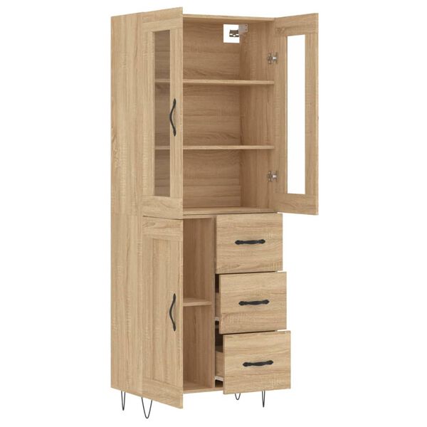 vidaXL Skř&iacute;ň highboard dub sonoma 69,5 x 34 x 180 cm kompozitn&iacute; dřevo