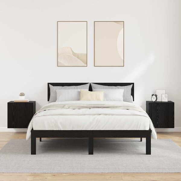 vidaXL Skř&iacute;ňky na TV zeď 2 pcs Čern&yacute; dub 40,5x30x40cm kompozitn&iacute; dřevo