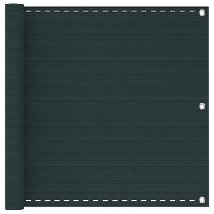 vidaXL Balkonov&aacute; clona Tmavě zelen&aacute; 75 x 700 cm HDPE a hlin&iacute;k